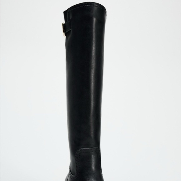 Zara BUCKLED KNEE HIGH riding BOOTS size US10 NWT - Picture 5 of 9